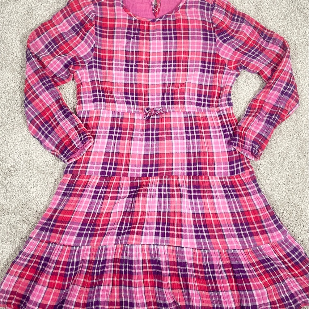 Plaid Pink and Purple Kids Dress